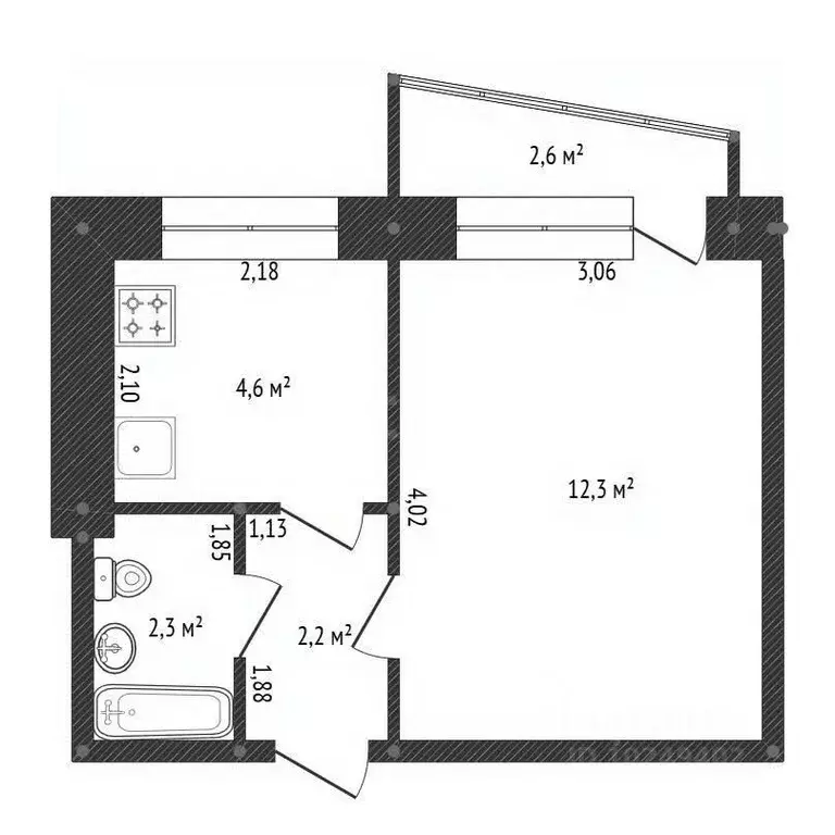 1-к кв. Башкортостан, Уфа ул. Николая Дмитриева, 11 (21.4 м) - Фото 2