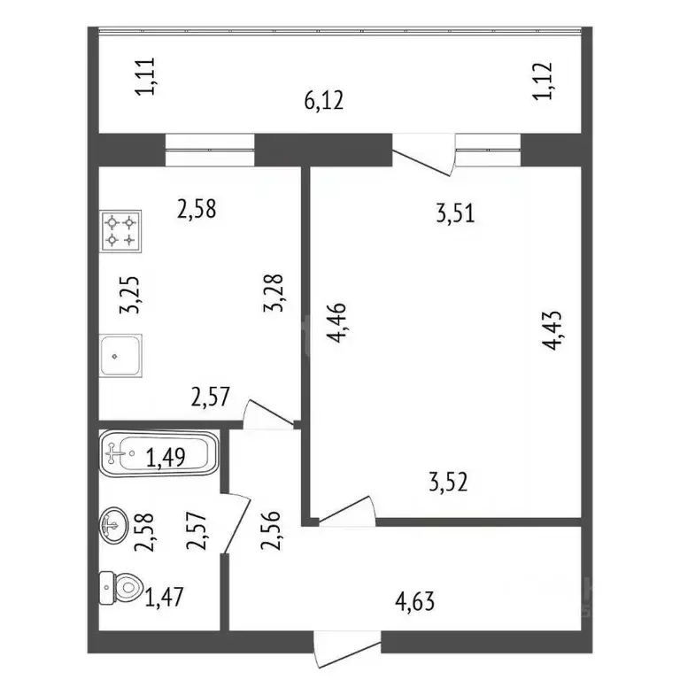 1-к кв. Красноярский край, Красноярск Норильская ул., 16И (35.3 м) - Фото 2