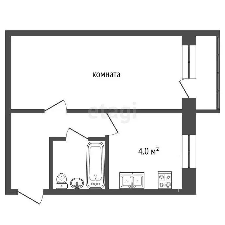 1-комнатная квартира: Камышлов, улица Механизаторов, 19 (35.7 м) - Фото 1