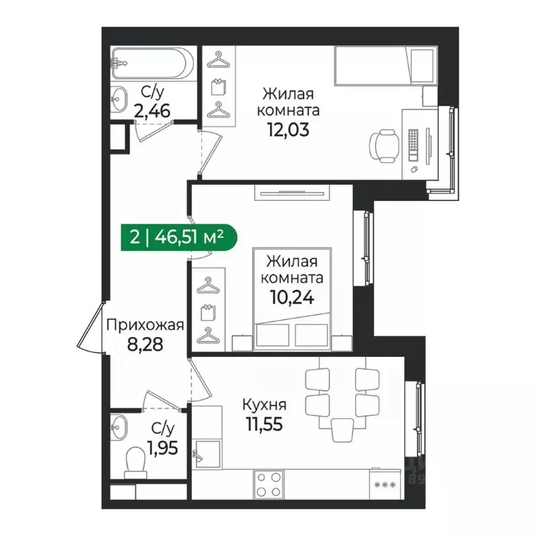 2-к кв. Ленинградская область, Сертолово Всеволожский район, Сертолово ... - Фото 1