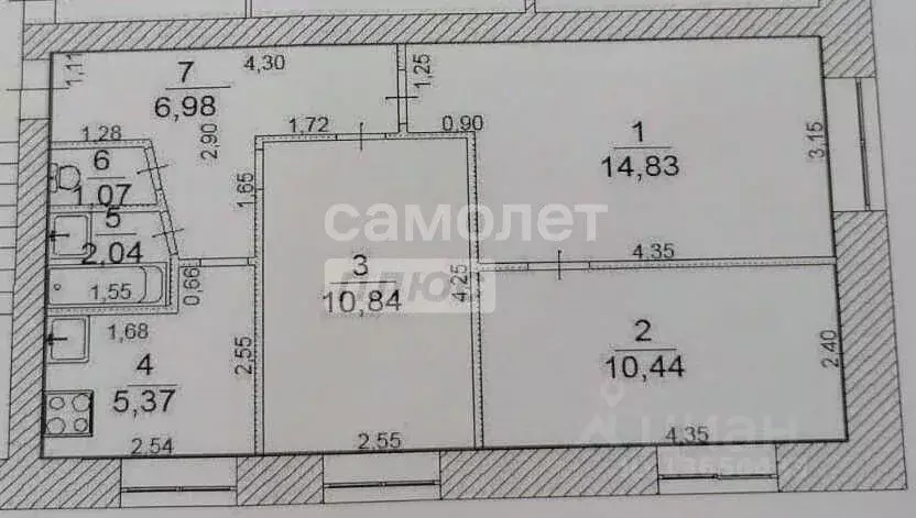 3-к кв. Ульяновская область, Ульяновск Краснопролетарская ул., 20 ... - Фото 2