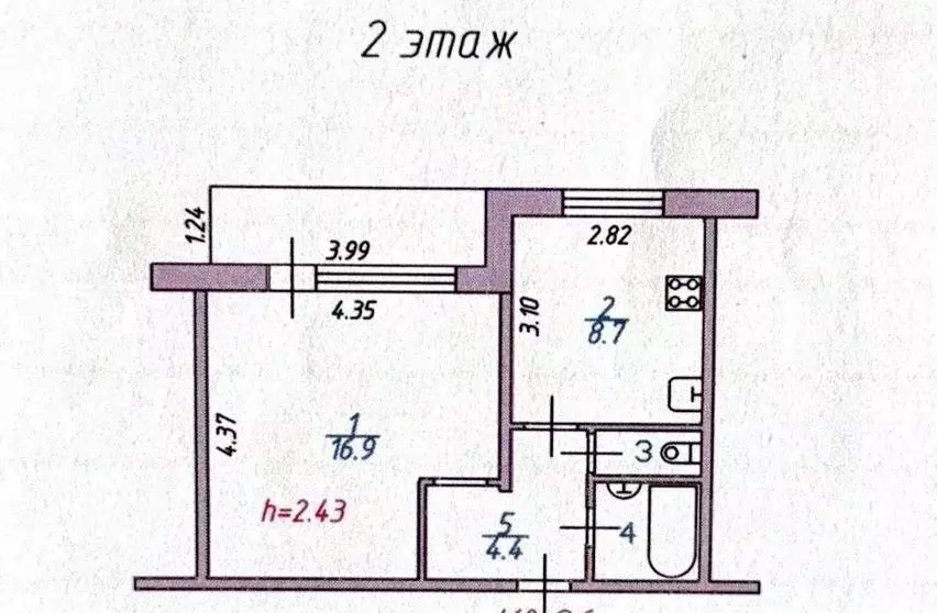 1-к кв. Ивановская область, Шуя Южное ш., 8 (34.6 м) - Фото 1