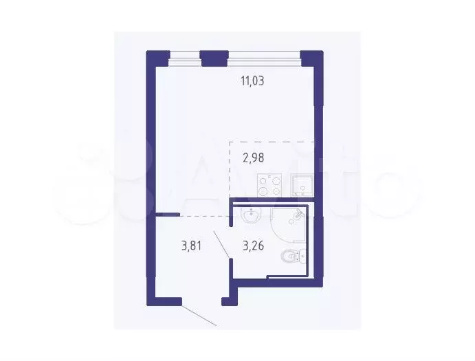 1-к. квартира, 21,1 м, 10/24 эт. - Фото 1