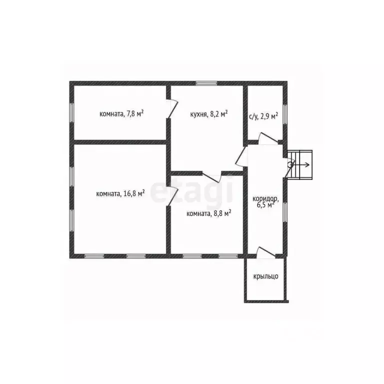 Дом в Адыгея, Гиагинская ст-ца ул. Речная (51 м) - Фото 2