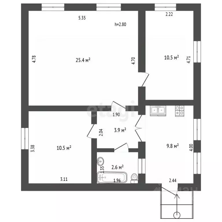 Дом в Крым, Саки ул. Трудовая (63 м) - Фото 2
