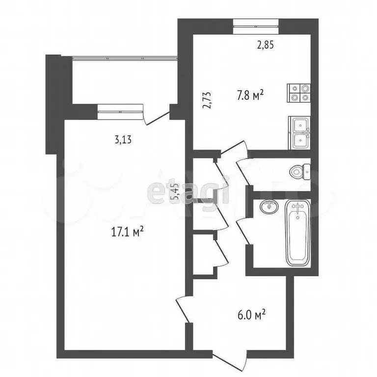 1-к. квартира, 36 м, 9/9 эт. - Фото 0