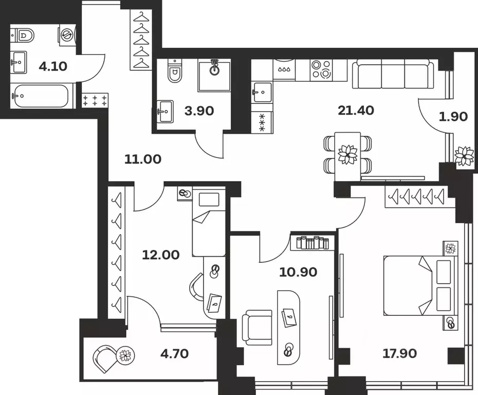 3-к кв. Тульская область, Тула ул. Фридриха Энгельса, 62 (87.8 м) - Фото 1