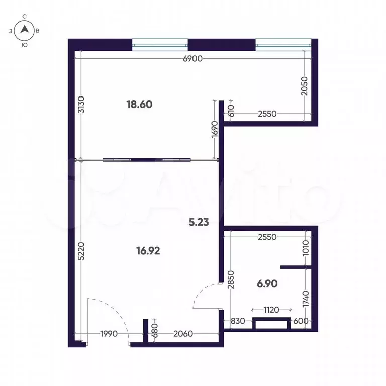 1-к. квартира, 46,6 м, 10/12 эт. - Фото 1