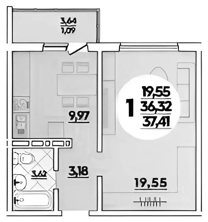 1-к кв. Ростовская область, Ростов-на-Дону ул. Висаитова, 8 (38.0 м) - Фото 2