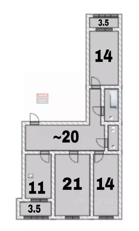 3-к кв. Рязанская область, Рязань Вишневая ул., 21к2 (83.0 м) - Фото 2