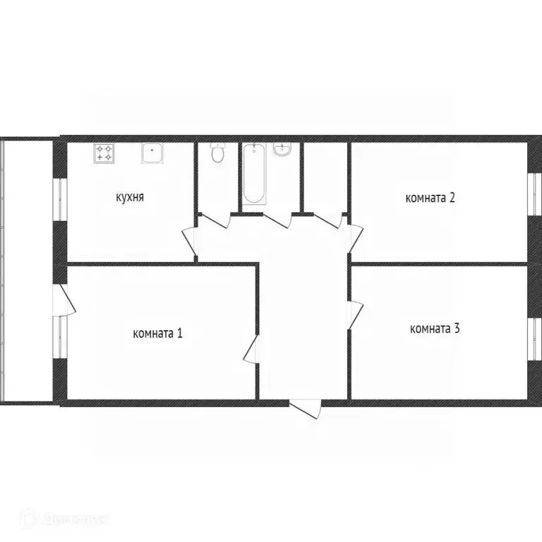 3-к кв. Ханты-Мансийский АО, Сургут ул. Крылова, 7/1 (58.6 м) - Фото 1