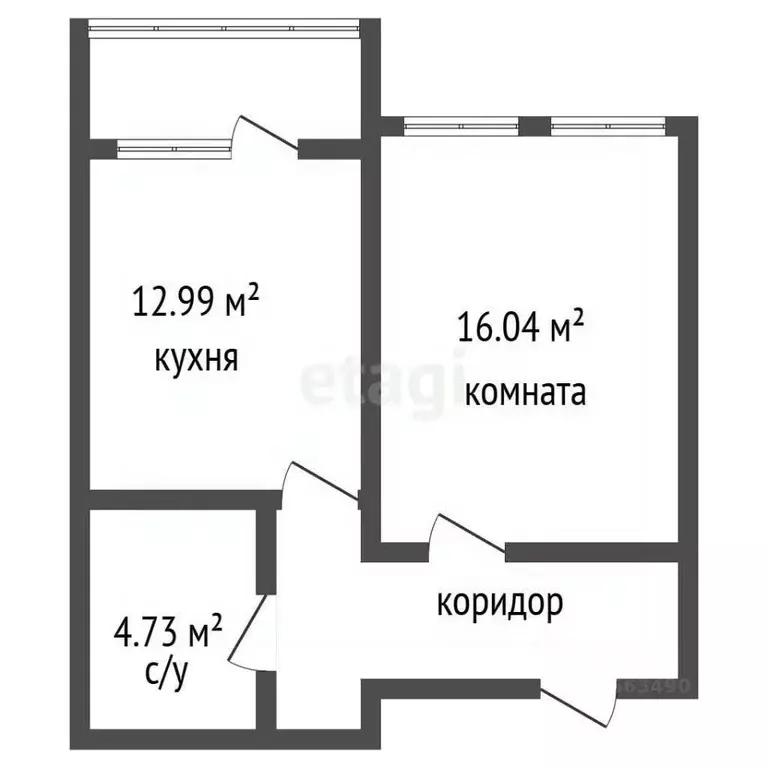 1-к кв. Воронежская область, Воронеж ул. Ворошилова, 1 (42.7 м) - Фото 2