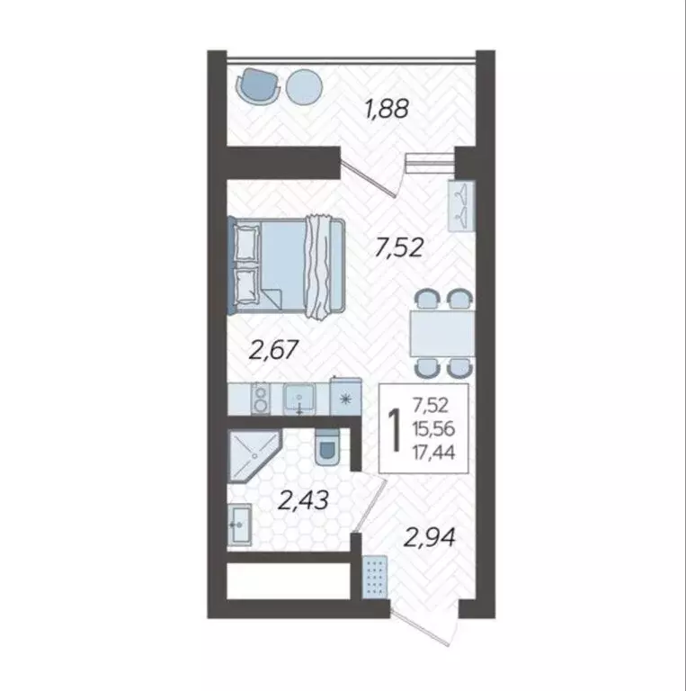Квартира-студия: Сочи, микрорайон Бытха, Ясногорская улица, 16/2к5 (16 ... - Фото 1