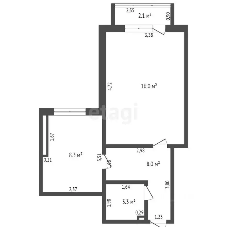 1-к кв. Брянская область, Брянск Западная ул., 75/16 (35.4 м) - Фото 1