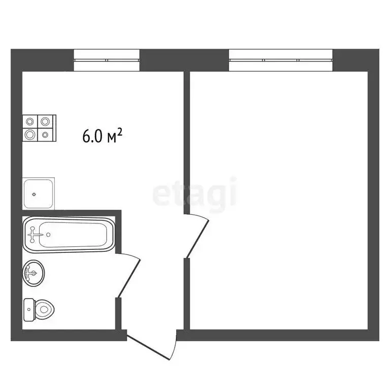 1-комнатная квартира: Омск, 2-я Дачная улица, 20 (20.9 м) - Фото 1