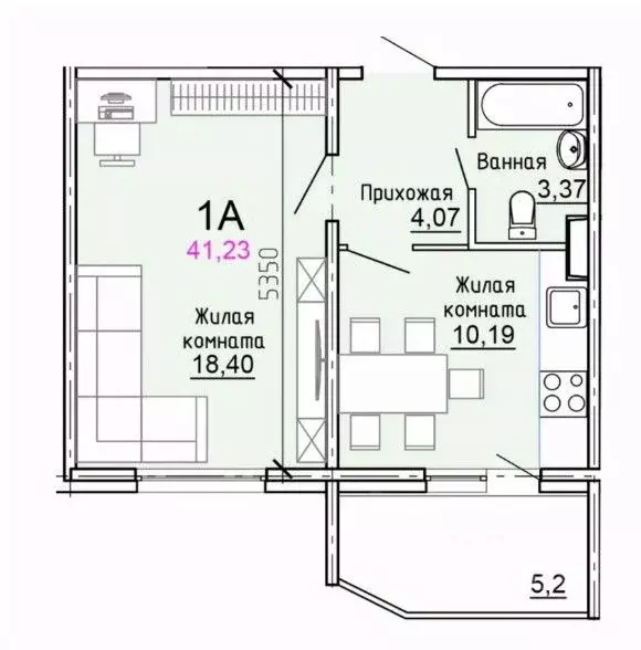 1-к кв. Московская область, Солнечногорск городской округ, Голубое пгт ... - Фото 2