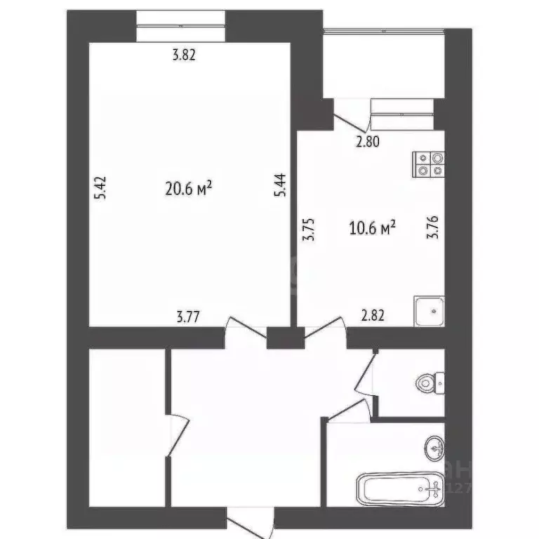 1-к кв. Белгородская область, Белгород ул. Белгородского полка, 50 ... - Фото 1