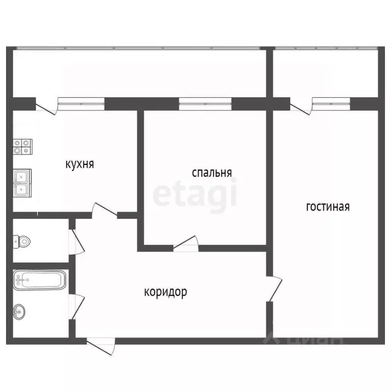 2-к кв. Ставропольский край, Кисловодск ул. Андрея Губина (60.0 м) - Фото 1