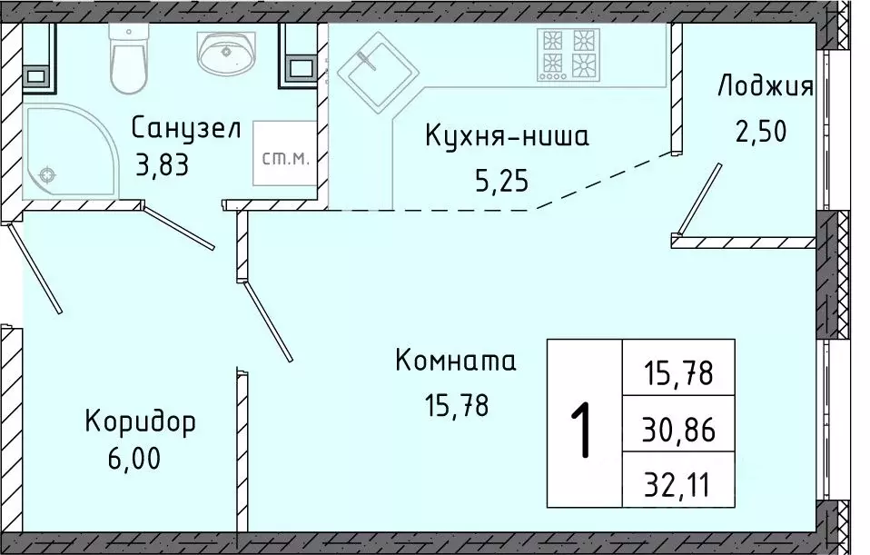 Студия Крым, Алушта городской округ, Партенит пгт  (32.11 м) - Фото 0