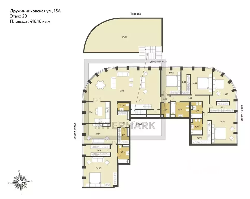 6-к кв. Москва Дружинниковская ул., 15 (416.6 м) - Фото 2