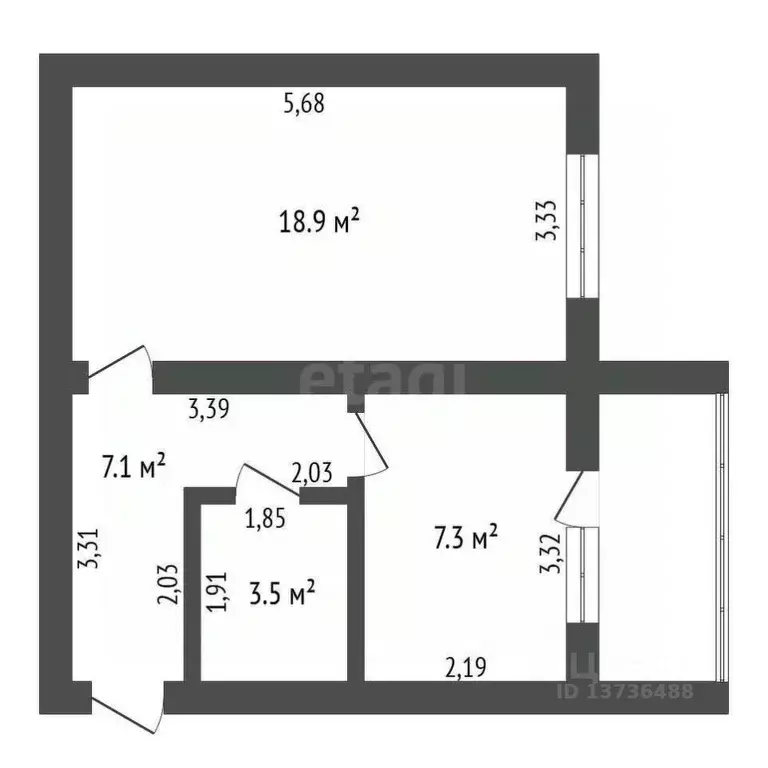 1-к кв. Амурская область, Благовещенский район, с. Чигири, 4-й мкр ул. ... - Фото 2