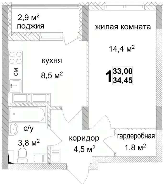 1-к кв. Нижегородская область, Нижний Новгород Коломенская ул., 8к4 ... - Фото 1