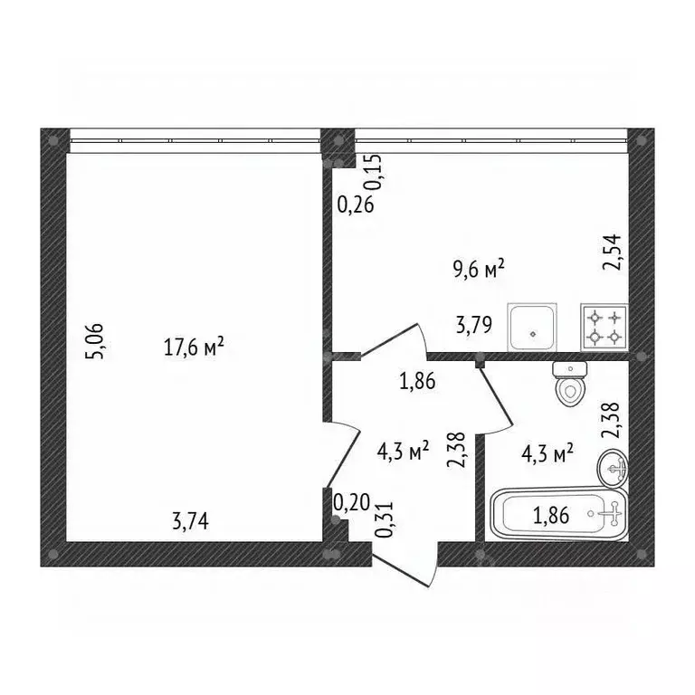 1-к кв. Башкортостан, Уфа просп. Салавата Юлаева, 3 (39.0 м) - Фото 2
