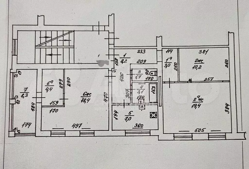 2-к. квартира, 83,7 м, 2/4 эт. - Фото 0