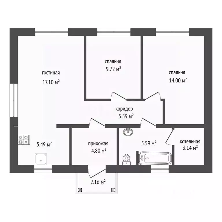 Дом в Тюменская область, Тюменский муниципальный округ, пос. ... - Фото 2
