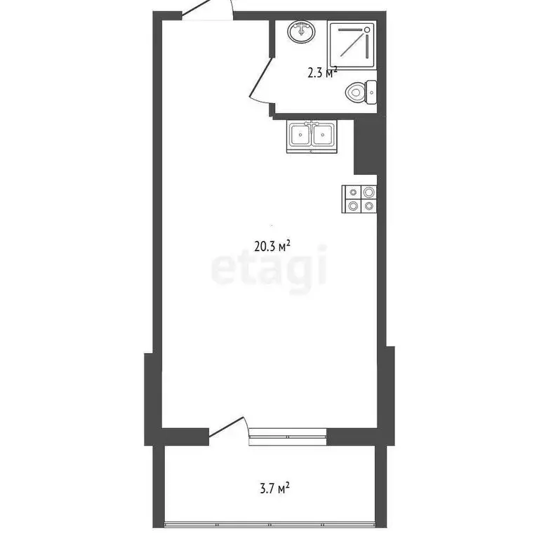 Квартира-студия: Саранск, улица Косарева, 119 (24 м) - Фото 1