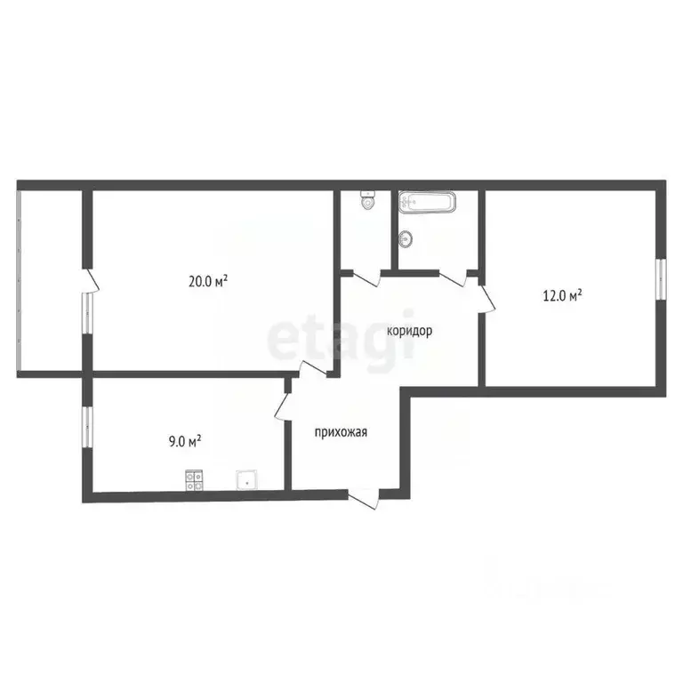 2-к кв. Воронежская область, Воронеж Ростовская ул., 26А (51.6 м) - Фото 2