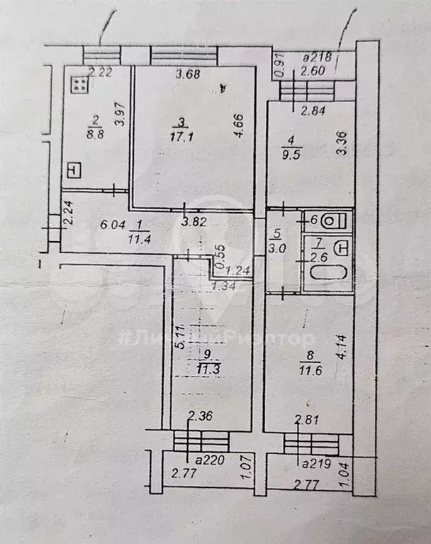 3-к. квартира, 76,6 м, 9/9 эт. - Фото 0