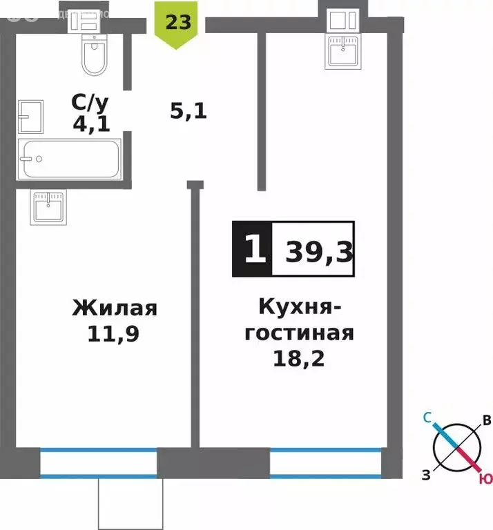 1-комнатная квартира: Светлые Горы, квартал Марьино-Знаменское, жилой ... - Фото 1