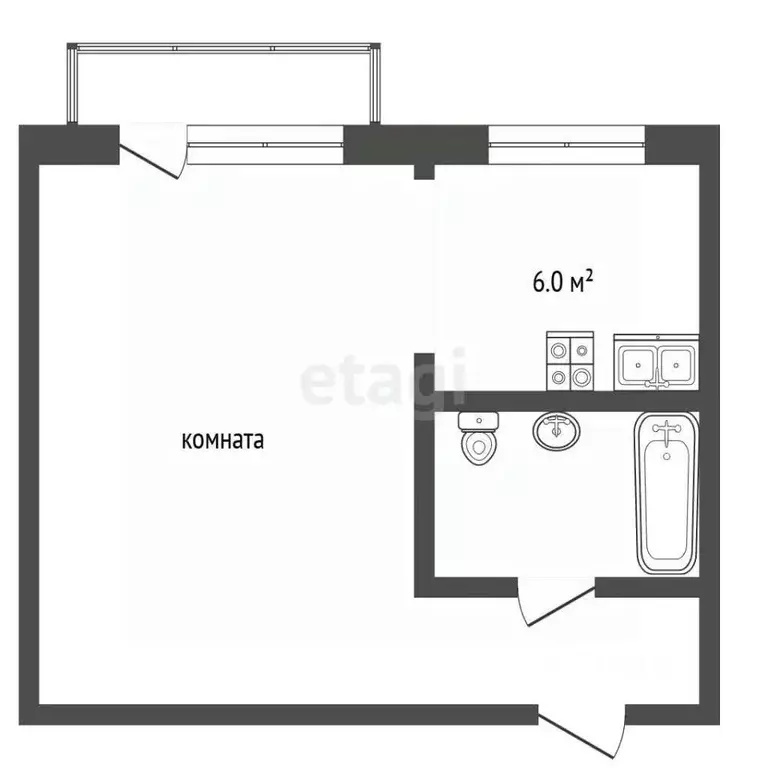 1-к кв. Владимирская область, Муром Кленовая ул., 28 (29.0 м) - Фото 2