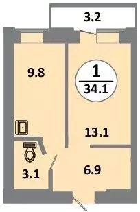 1-к кв. Красноярский край, Красноярск просп. 60 лет Образования СССР, ... - Фото 1