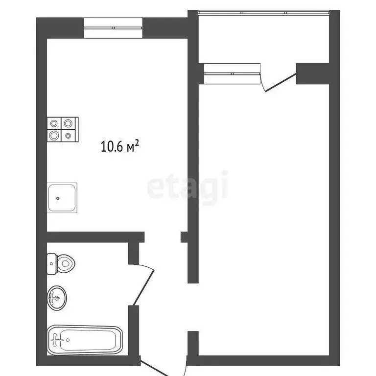 1-комнатная квартира: Винзили, Сосновая улица, 16 (31 м) - Фото 1