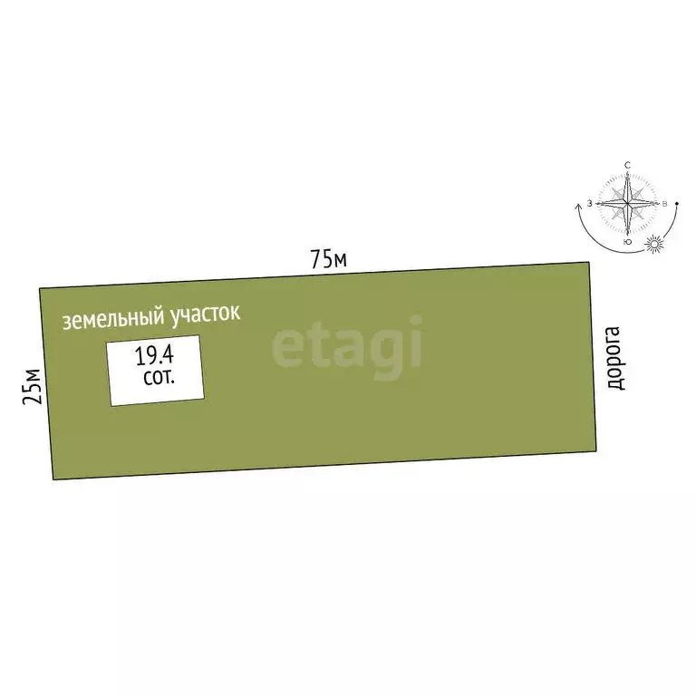 Участок в село Стрельцы, Южная улица (19.4 м) - Фото 1