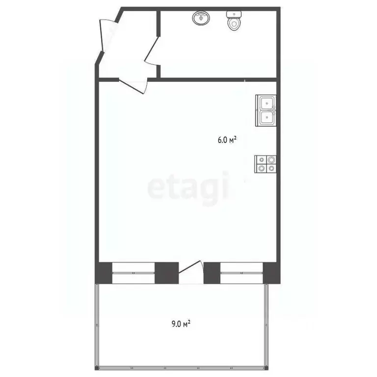 1-к кв. Самарская область, Самара Чапаевская ул., 128 (30.0 м) - Фото 2