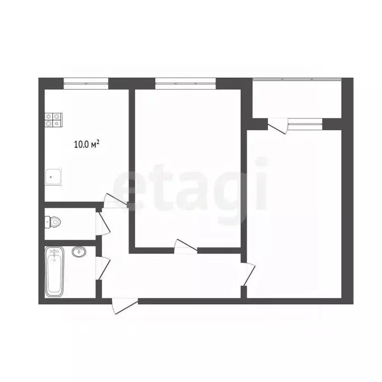 2-к кв. Тюменская область, Тюмень ул. Вересковая, 17к1 (50.9 м) - Фото 2