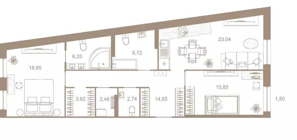2-комнатная квартира: Санкт-Петербург, набережная реки Карповки, 31к1 ... - Фото 1