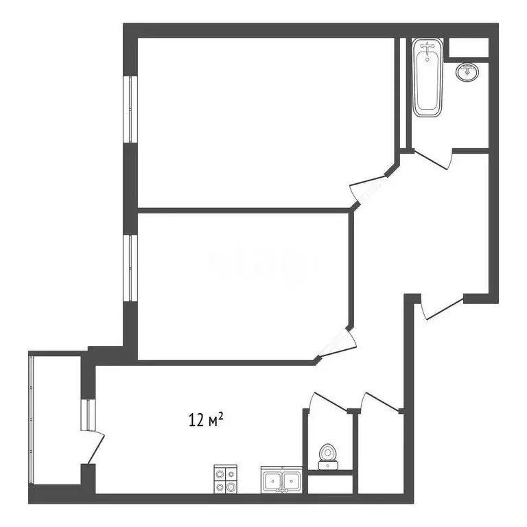 2-комнатная квартира: Кудрово, Областная улица, 3 (64 м) - Фото 1