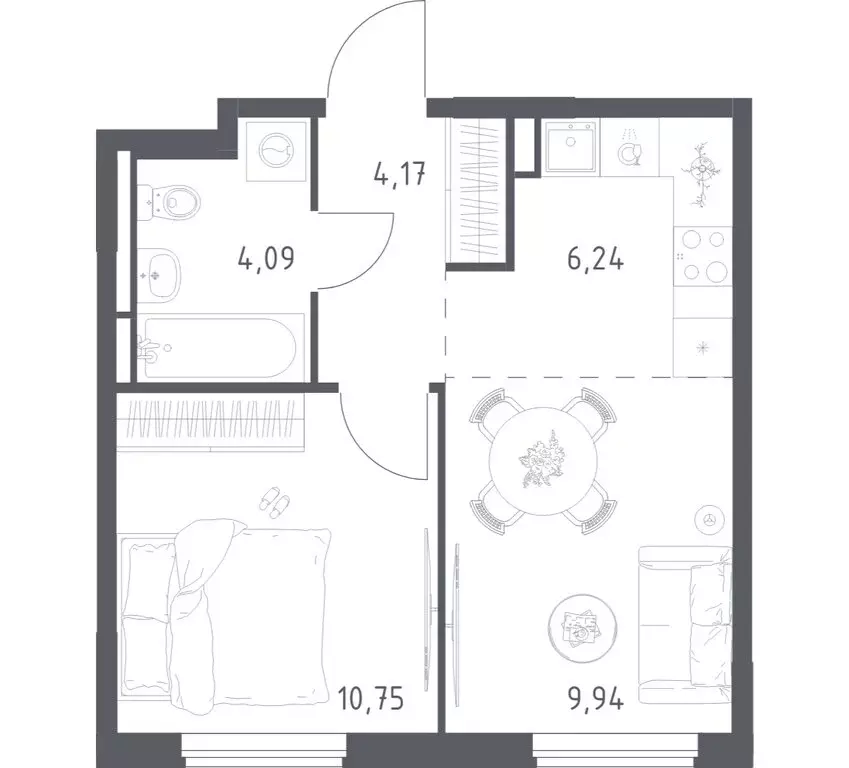 1-комнатная квартира: Мытищи, ЖК Мытищи Парк, к6 (35.19 м) - Фото 1