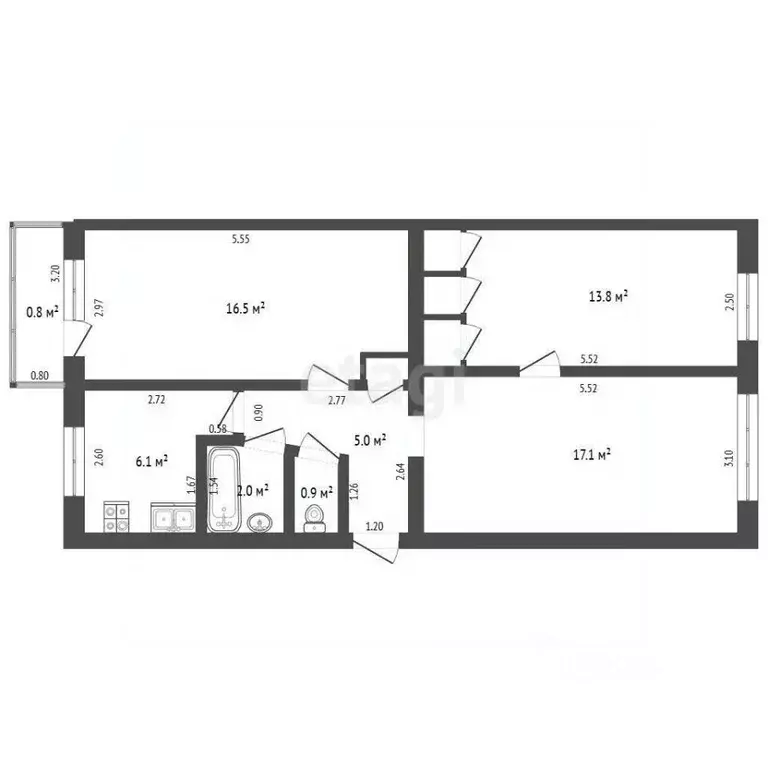 3-к кв. Забайкальский край, Чита просп. Советов, 16 (61.4 м) - Фото 2