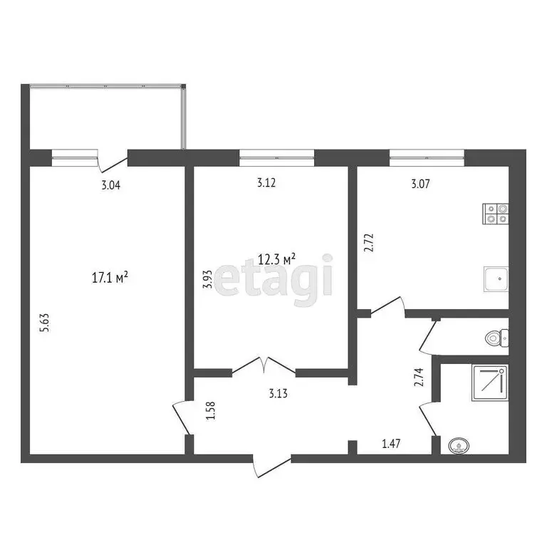 2-комнатная квартира: Тюмень, микрорайон Восточный, улица ... - Фото 1