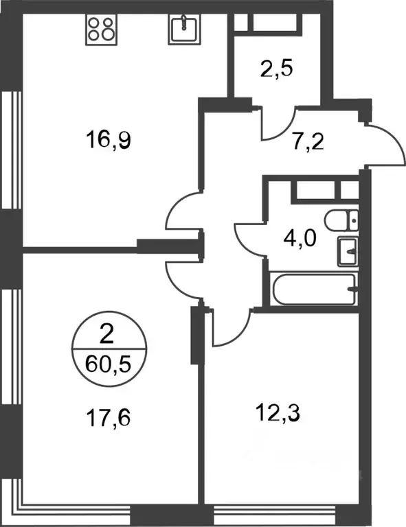 2-к кв. Москва Переделкино Ближнее мкр, 17-й кв-л, к2 (60.5 м) - Фото 0