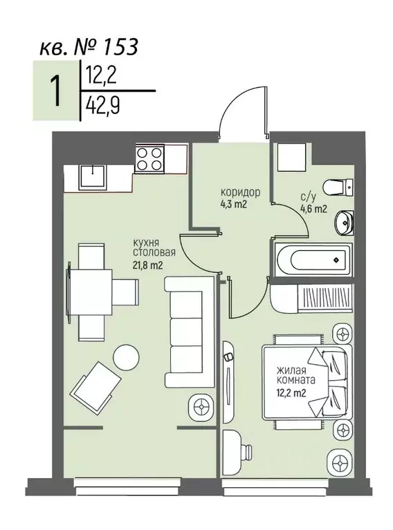 1-к кв. Нижегородская область, Нижний Новгород Спортивный мкр, ... - Фото 1