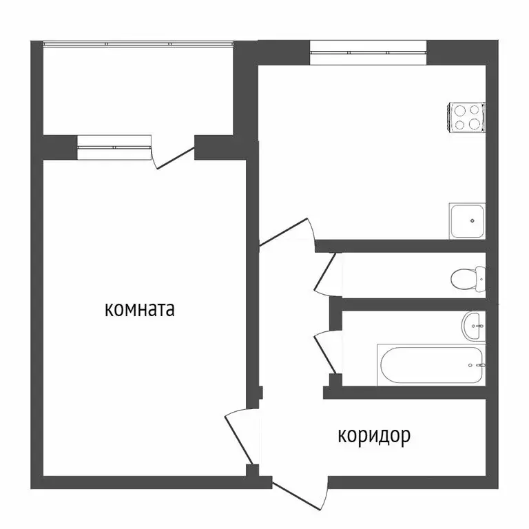 1-комнатная квартира: Воронеж, улица Хользунова, 123 (38 м) - Фото 0
