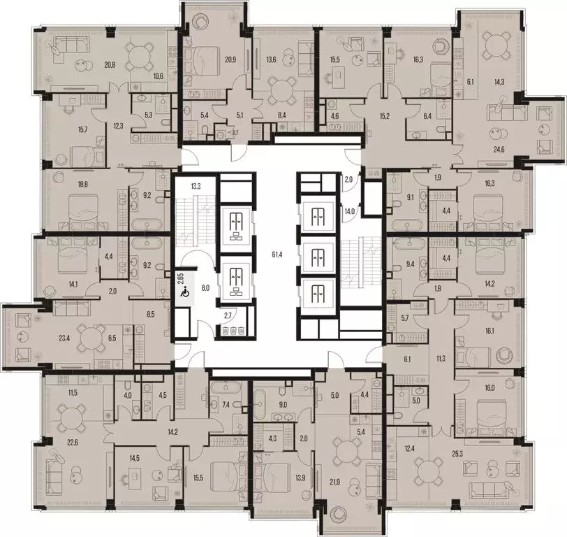 2-комнатная квартира: Москва, Летниковская улица, 11к1 (68.1 м) - Фото 1