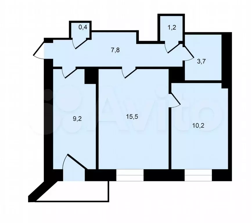 2-к. квартира, 48 м, 2/4 эт. - Фото 0