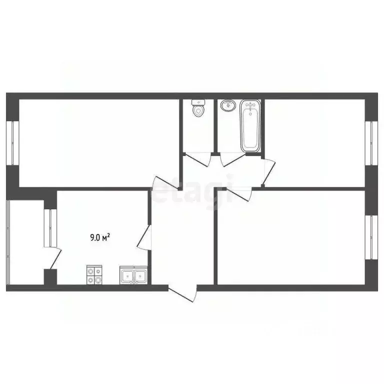 3-к кв. Московская область, Луховицы ул. Тимирязева, 2/2 (68.3 м) - Фото 2